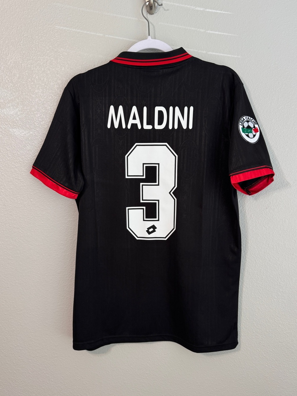 Vintage AC Milan 1997/1998 Maldini fourth black soccer retro #3 jersey